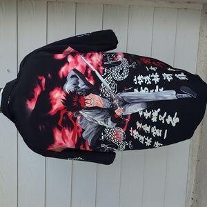 VEEZO Sanosuke Anime All Over‎ Print Mens XL Short Sleeve Shirt Y2K 2000s RARE